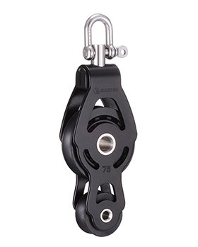 75mm Single Swivel Shackle, Fiddle Block